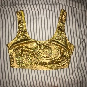 Gold Hologram Crop Top